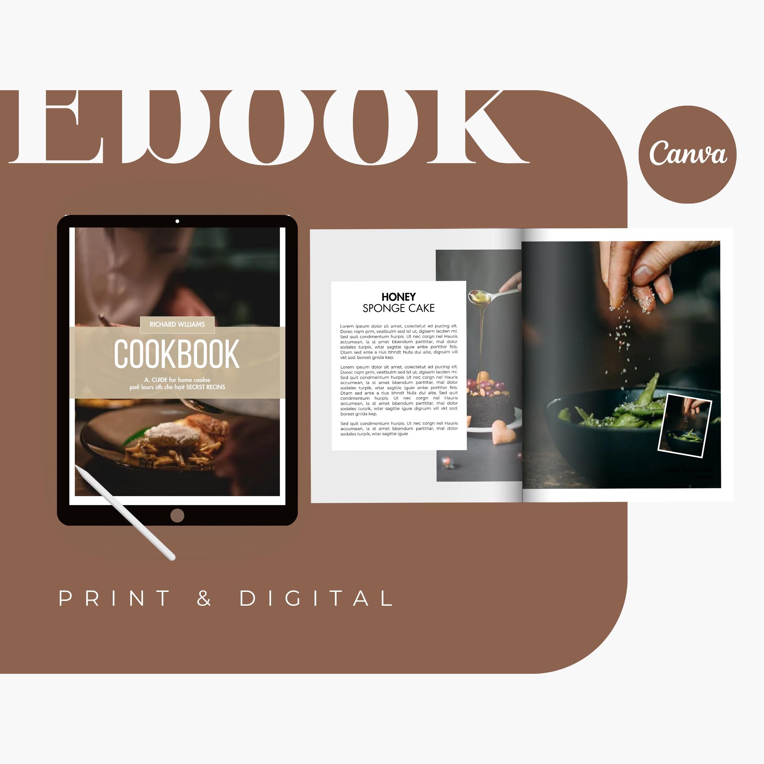 Canva Editable Cookbook Template Recipe Template Etsy