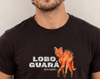 Lobo Guará T-Shirt, Maned Wolf Unisex Shirt, Wildlife Tee, Brazilian Fauna Shirt, Nature Lover Gift