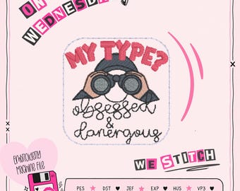 My Type Obsessed Feltie Digital Download - ITH Embroidery Design