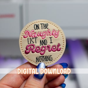 Naughty List Feltie Embroidery Design