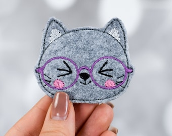 Smarty Cat Feltie Embroidery Design