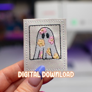 Ghost Polaroid Feltie Embroidery Design