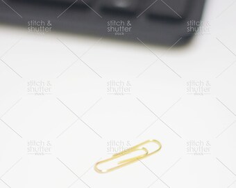 Gold Paperclip & Keyboard Styled Stock Photo for Instagram | Social Media or Blog Social Media or Blog Office or Work From Home Image