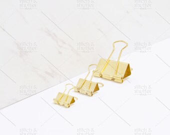 Gold Binder Clips Styled Stock Photo for Instagram | Social Media or Blog Social Media or Blog Office or Work From Home Image