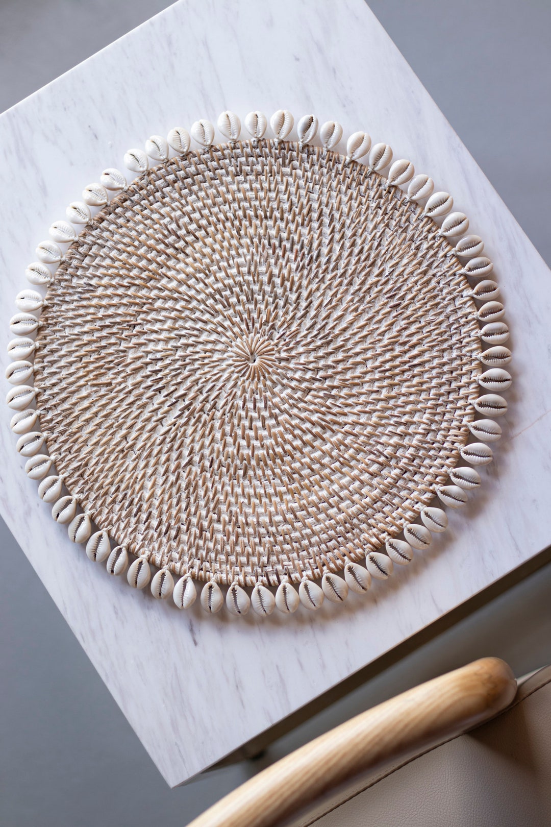 BACK IN STOCK Rattan Placemat With Cowrie Shells Etsy