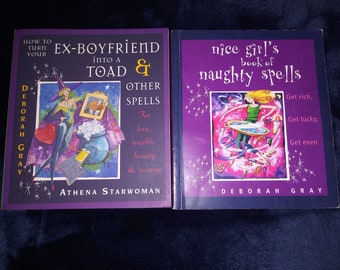 Two Spell Books-How To Turn Your Ex-Boyfriend Into A Toad & Nice Girls Book of Naughty Spells