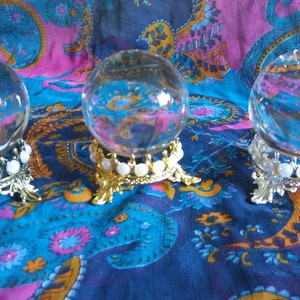 Gorgeous Clear Crystal  Scrying Ball and Beautiful Crystal Ball Stand-50 or 60 mm