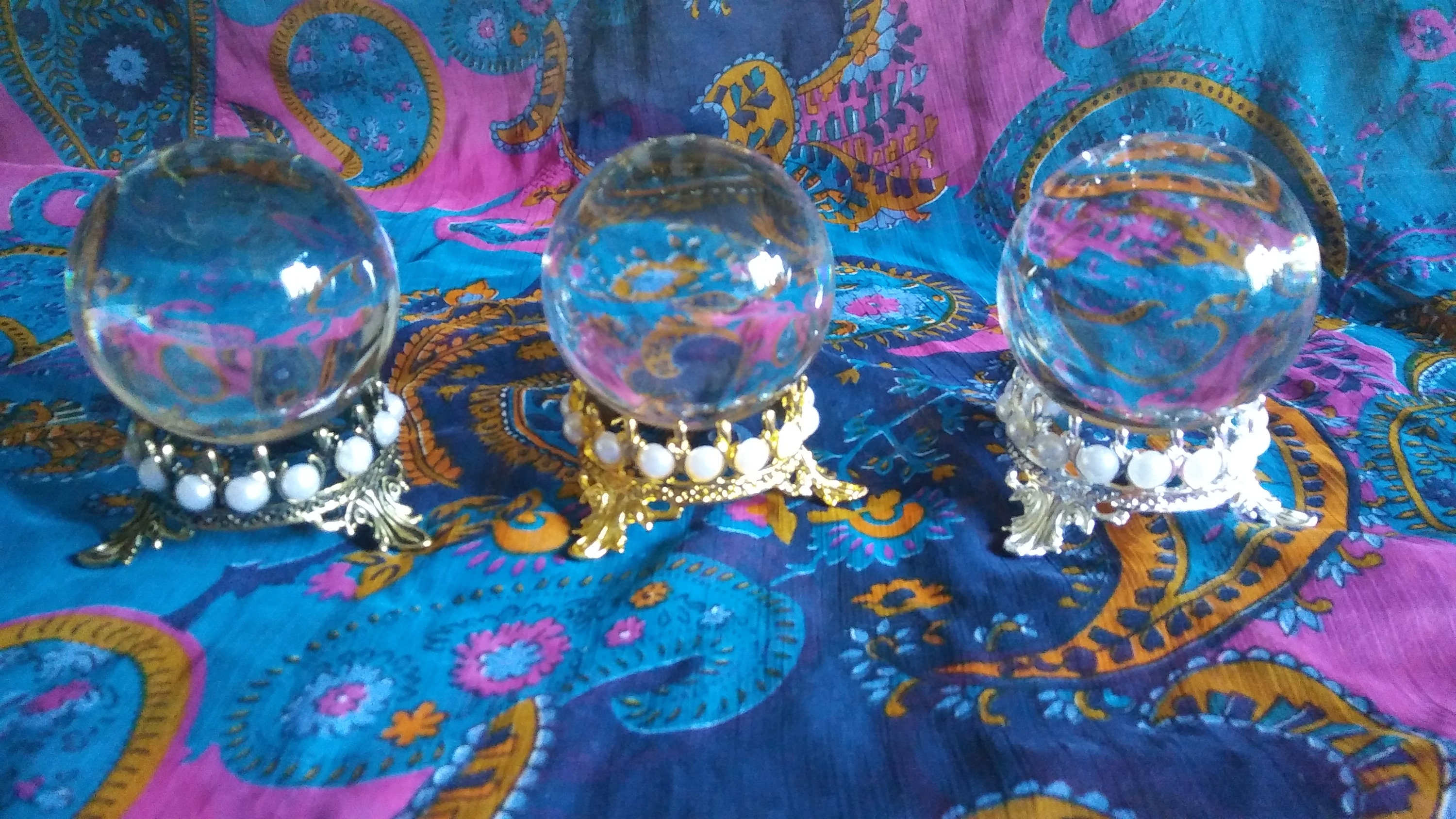 Gorgeous Clear Crystal  Scrying Ball and Beautiful Crystal Ball Stand-50 or 60 mm