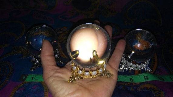 Gorgeous Clear Crystal  Scrying Ball and Beautiful Crystal Ball Stand-50 or 60 mm