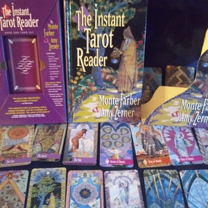 The Instant Tarot Reader: Buch und Karten-Set-Buch und Deck in Originalverpackung-Seltene Vintage Set-Karten noch eingeschweißt-Monte Farber und Amy Zerner