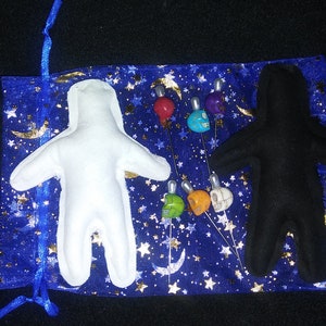 Voodoo Doll Kit-Includes Two Basic Dolls-7 Skull Pins-One Mojo Bag-You Will Get One Set Per Order-Shop and SAVE-Ask to combine