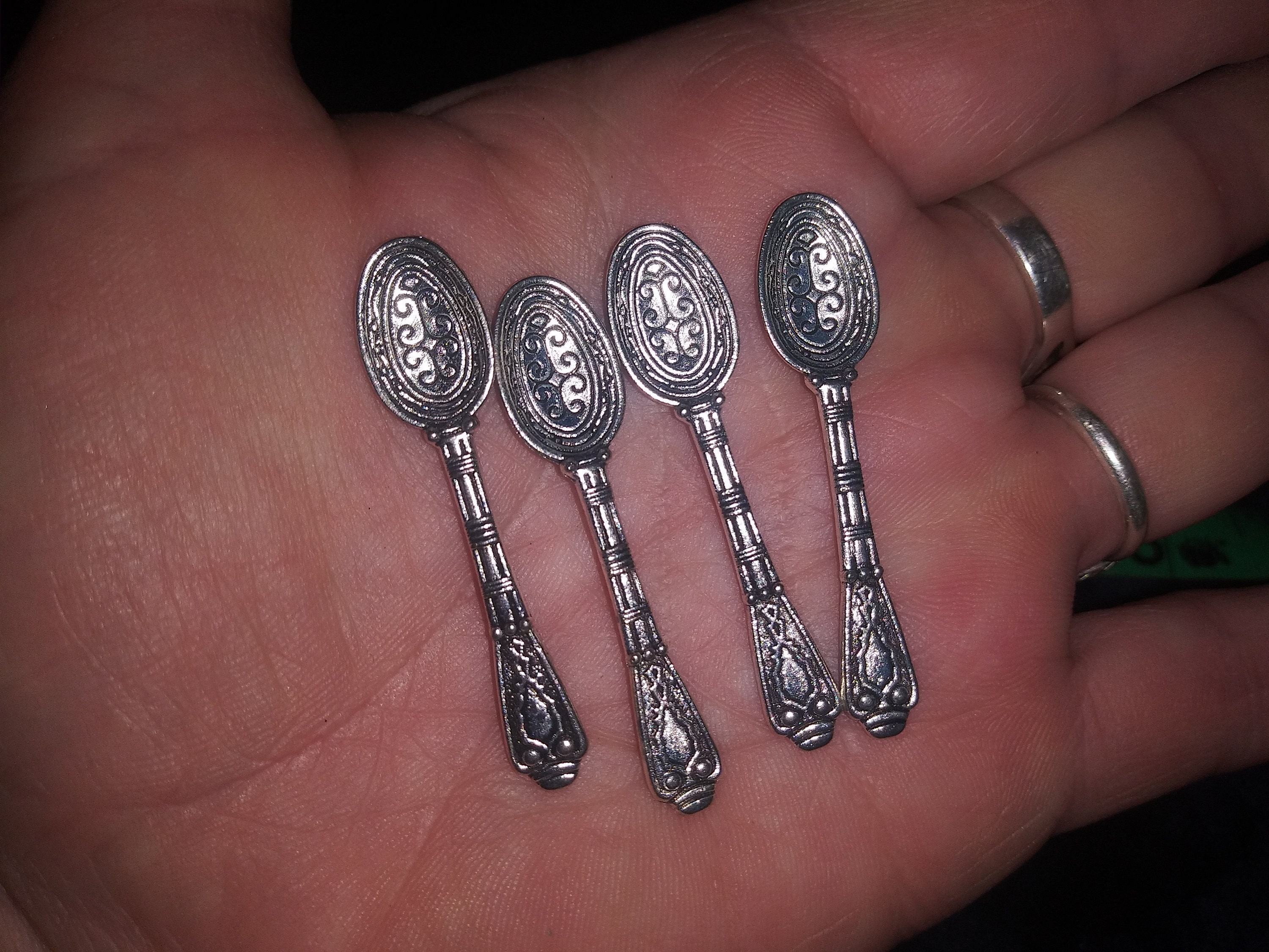 Salt Cellar Scoops-back in Stock-4 Beautiful, Tiny, Tibetan Silver Herb  Scoops-set of 4-ask to Bundle for Overage Refund-see Update Below -   Sweden