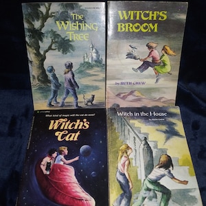 Ruth Chew Collection-4 Vintage Children&#39;s Witchy Books in good condition