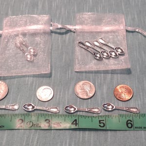 Tiny Spoons-PLEASE Read Listing- See Pics & Video-Very Tiny, Itty Bitty, Teeny Weeny Spoons-2 or 4 Adorable Tibetan Silver Metal Spoons