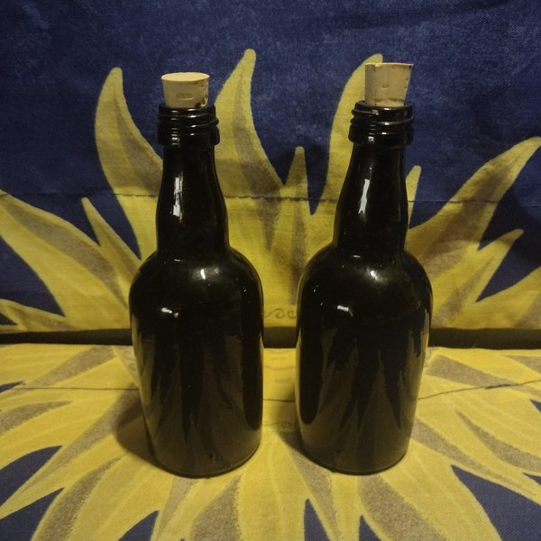 Amber Potion Bottles-Set of Two Beautiful Vintage Bottles with new corks