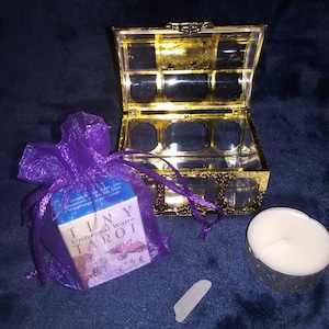 Tiny Universal Waite Tarot Deck Set: Crystal, Tealight, Treasure Chest