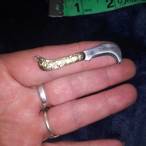 Mini Stainless Steel Boline: Travel Altar Witch Tool- Herp cutter, letter opener, seam ripper