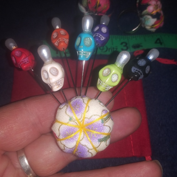 Voodoo Doll Skull Pins and Super Handy Pin Cushion for Voodoo or Hoodoo Workings-Ask to bundle items for S&H overage refund
