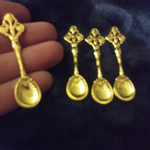 Salt Cellar Tools-Set of Four Cute Little Gold Salt Cellar Tools