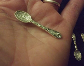 Tiny Tibetan Silver Spoons: Herb Scoops, Mini Altar Tools