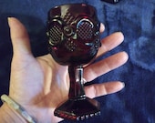 Beautiful Ruby Red Chalice-Vintage Cape Cod glass-1976~One per order-Vintage Avon wine Goblet