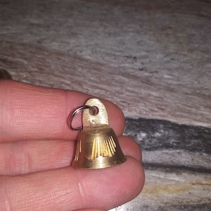 Itty Bitty Kitty Bell~Vintage Indian Brass Sarna Bell-Cat Protection Charm~Altar Bell-Ask to bundle items for S&H overage refund