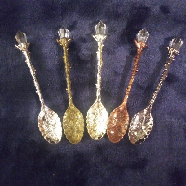 Witchy Crystal Teaspoon-Herb Spoon-1 Crystal Teaspoon-Altar Spoon-Incense Spoon-Ask to bundle items for refund on S&H overage