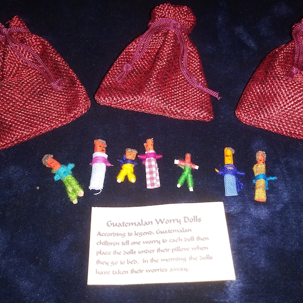 Worry Dolls-Voodoo Dolls-Wiccan Poppets-Bag of 7