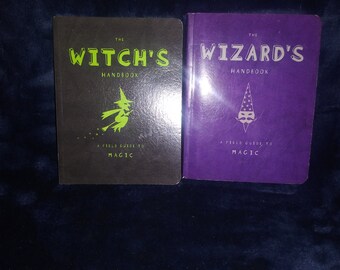 The Witch's AND The Wizard's Handbooks-Set of 2 Adorable, Vintage Collectable Witch Books