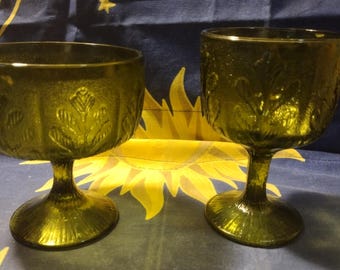 Chalice-FTD Avocado Green Goblet, Oak Leaf Design (1975 or 1978) your choice of one