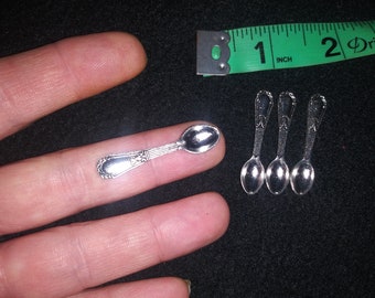 PLEASE Read Listing- See Pics & Video-Very Tiny, Itty Bitty, Teeny Weeny Spoons-2 or 4 Adorable Tibetan Silver Metal Spoons-your choice