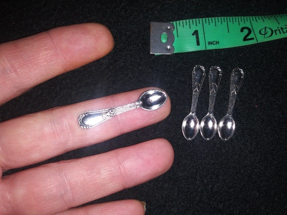 PLEASE Read Listing See Pics & Video-very Tiny, Itty Bitty, Teeny Weeny  Spoons-2 or 4 Adorable Tibetan Silver Metal Spoons-your Choice 