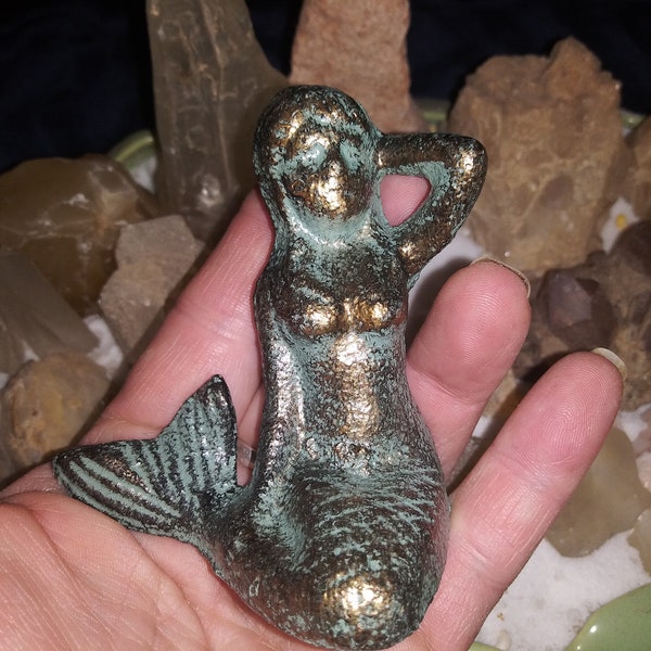 Mermaid Statue-Heavy Duty, Vintage Cast Iron Mermaid-Ask to bundle items for refund on shipping overages