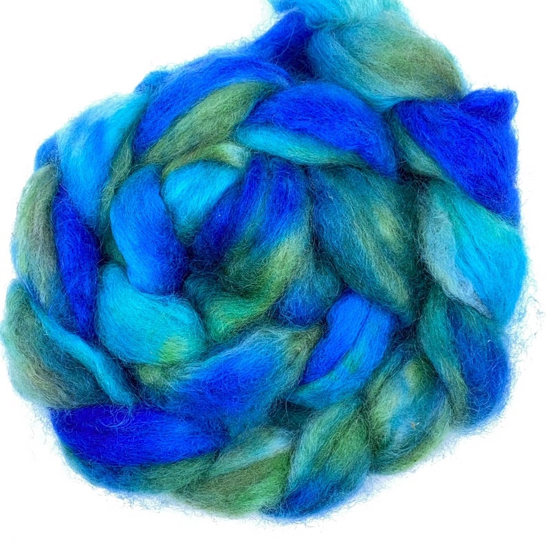 Under the Sea Mohair Hand Dyed Mohair/Harlequin Roving/Spinning/Felting image 1