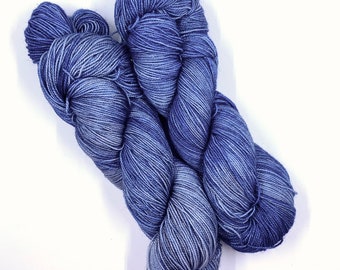 Stonewash Blues Sparkle Hand-dyed Sock Yarn