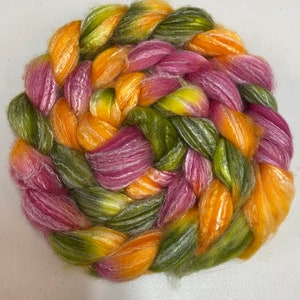 Tropical Breeze Hand Dyed Wool Roving/Panda Bamboo Roving/Spinning/Felting