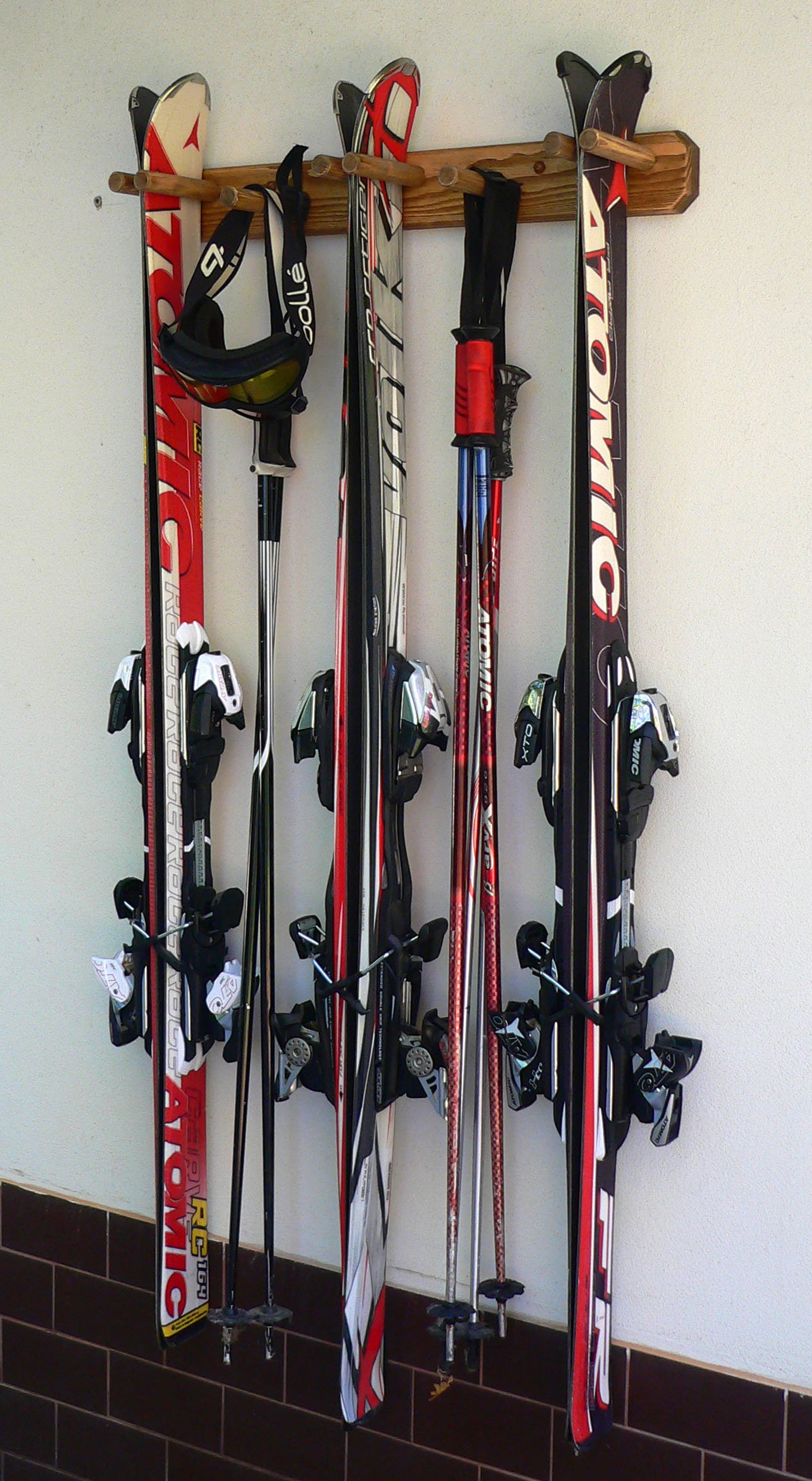 Wall Mounted Wood Vertical Ski Rack 3 Pairs Ski Holder Ski Etsy UK