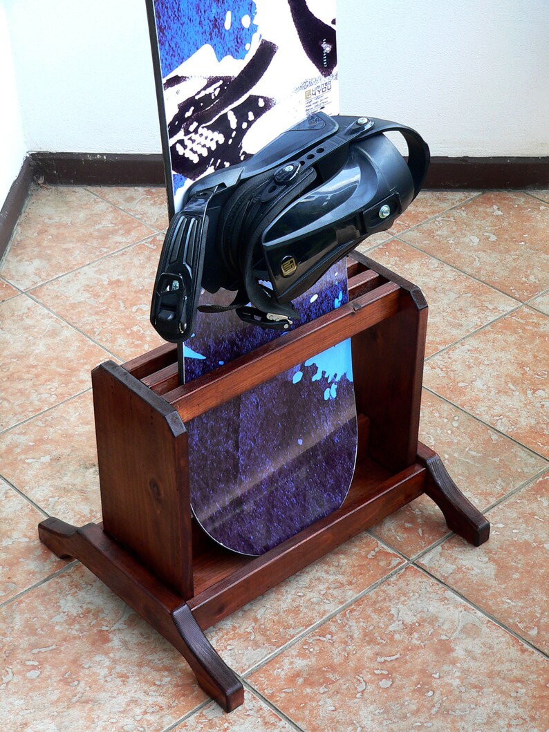 Wooden Snowboard Freestanding Rack Ski Holder Ski Storage Etsy