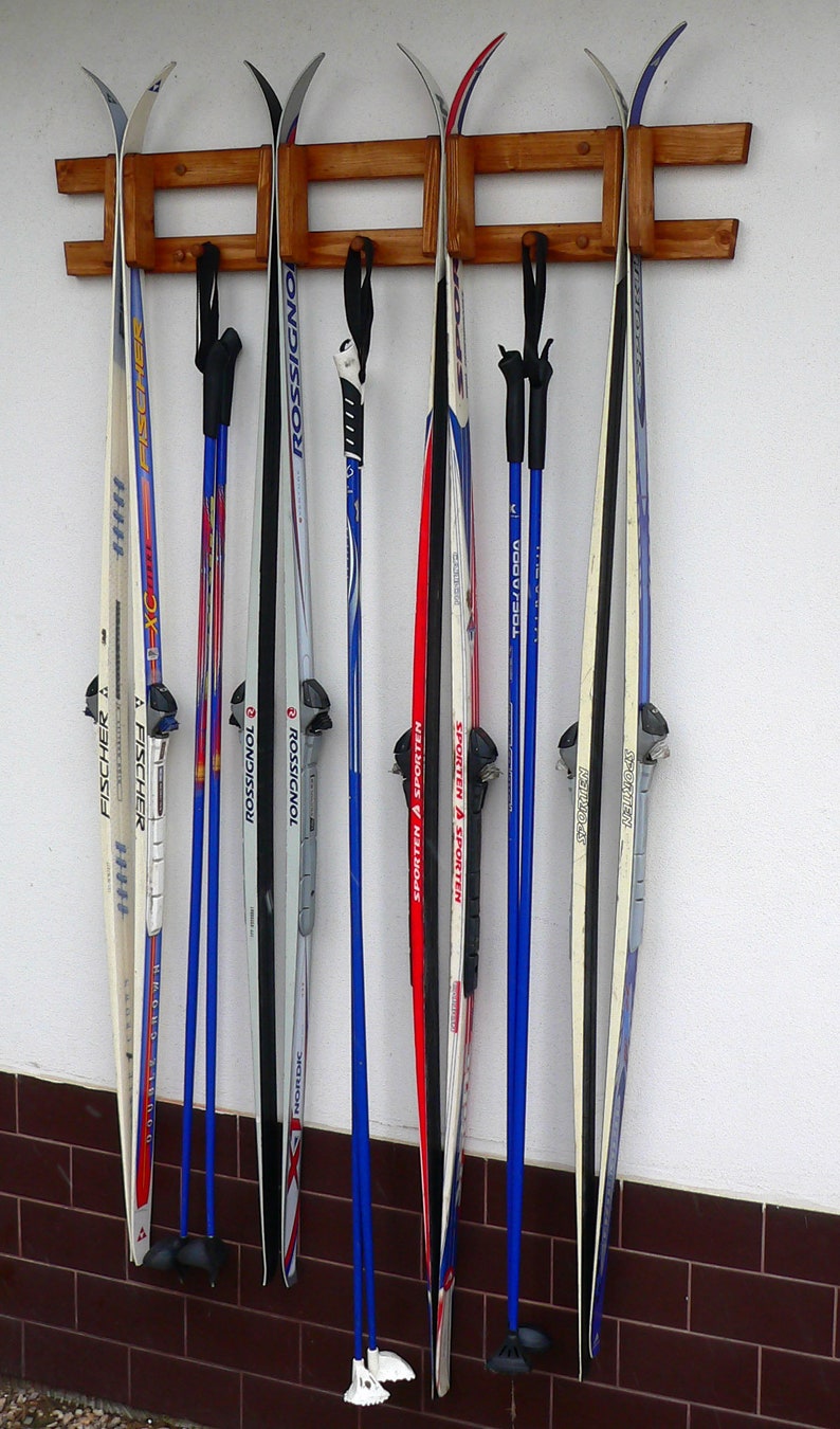 Wall Mounted Wooden Rack for Crosscountry Skis Ski Rack Ski Etsy Canada