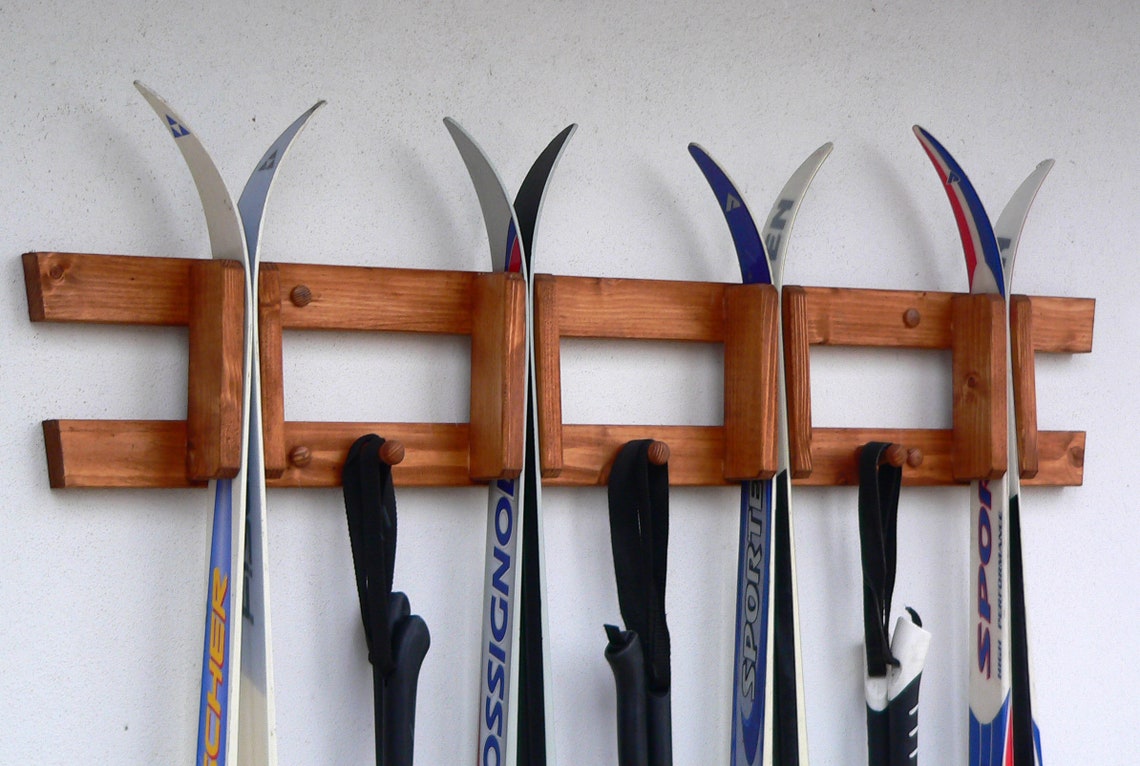 Wall Mounted Wooden Rack for Crosscountry Skis Ski Rack Ski Etsy Canada