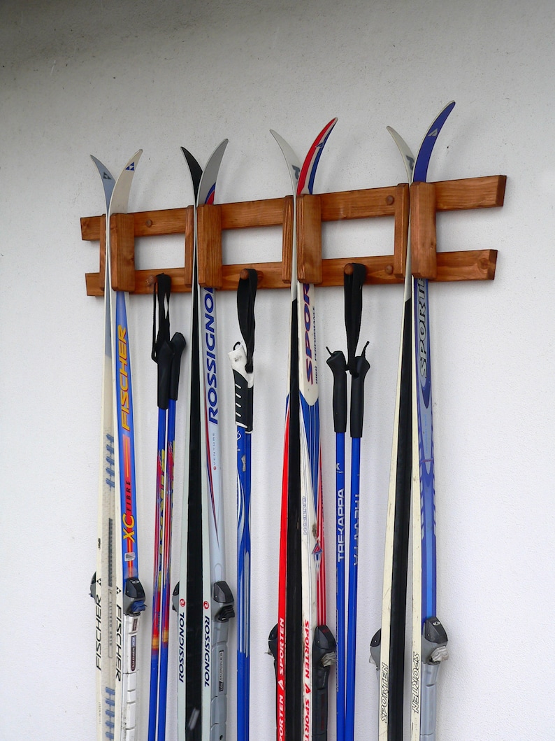 Wall Mounted Wooden Rack for Crosscountry Skis Ski Rack Ski Etsy Canada