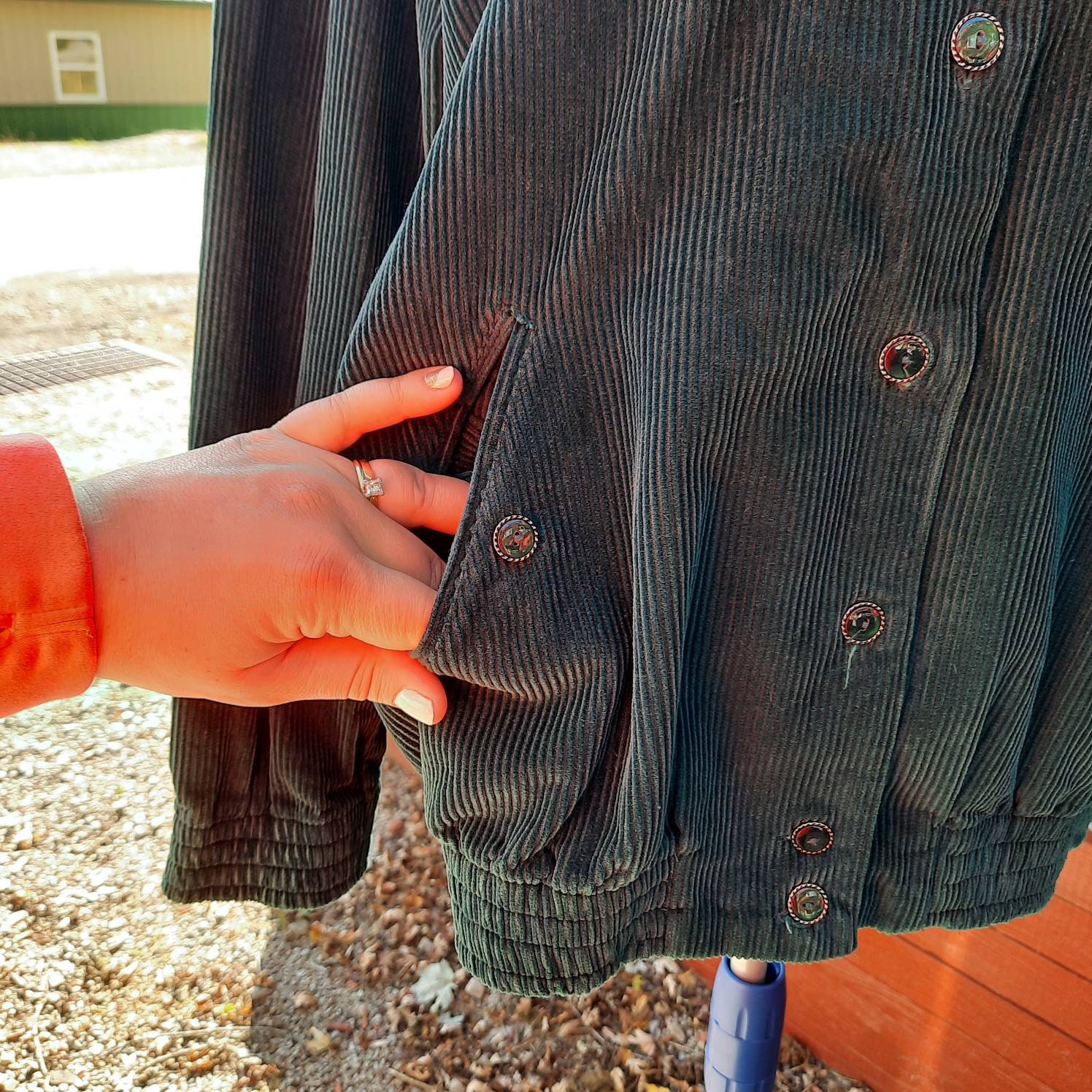 Vintage Y2K Wide Wale Corduroy Button Down Jacket Blazer Pine Green ...