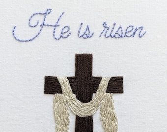 Easter hand embroidery pattern PDF digital download. Resurrection craft, decor. Christian embroidery.