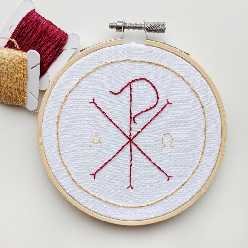 Chi Rho Catholic Embroidery Pattern. Beginner friendly | Etsy