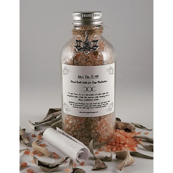 Zen As A MF Ritual Bath Salts, Aromatherapy Bath Salts, Meditation Bath Salts, Ritual Bath Soak, Spa Gifts For Her, Herbal Bath Salts