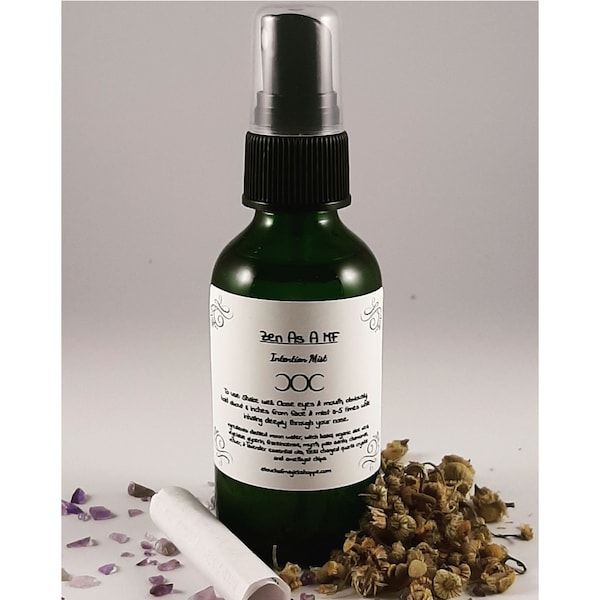 Zen As A MF Aromatherapy Mist, Meditation Mist, Pillow Mist, Palo Santo Spray, Eco Friendly Gifts, Hydrating Face Mist, Makeup Setting Spray