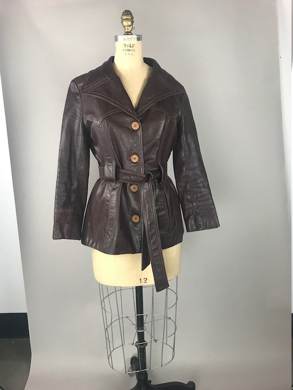 Women's 70's Oxblood Brown Leather Jacket