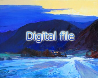Ukraine shops, Digital file, Spring painting, Oil Painting, Cottagecore, Plein air painting, Instant Download, River painting, Wall decor