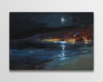 original oil painting on canvas, Sea landscape, Impressionist art, seascape painting, Decor wall art original, new home gift, unique gift