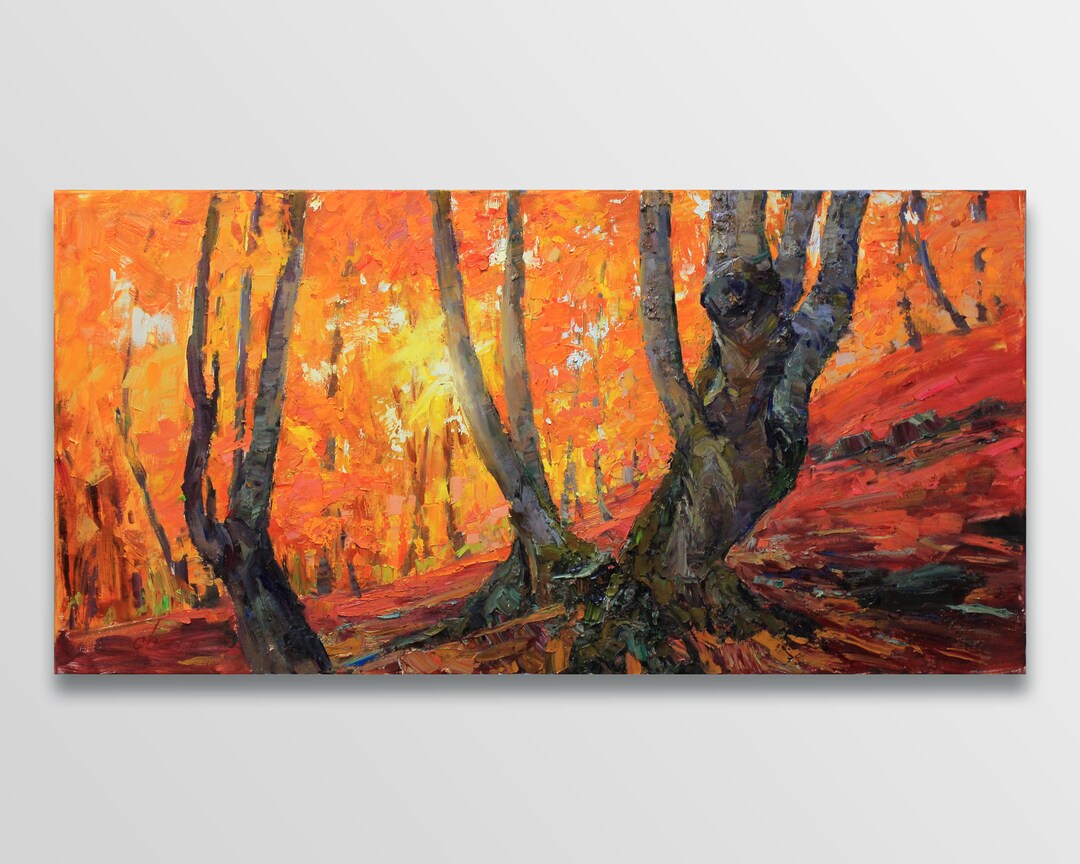 Forest Landscape Oil on Canvas Original Oil Painting Impressionist Art ...